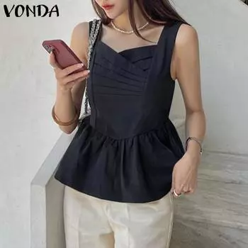 VONDA Летний женский жилет с рюшами и тонкими топами