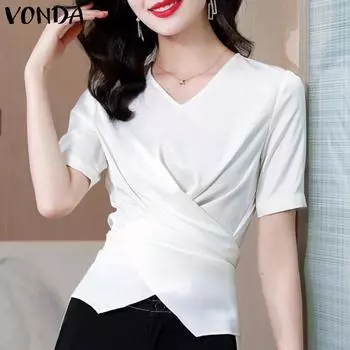 VONDA Summer Kink облегающие женские топы с короткими рукавами