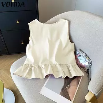 VONDA Женские летние майки с круглым вырезом и кружевным подолом M розовый