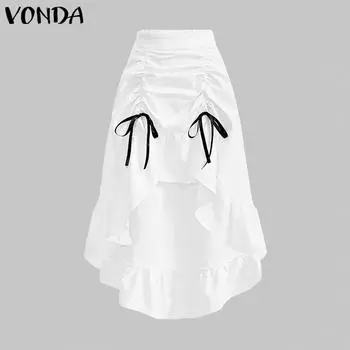 VONDA Женские летние юбки с оборками и завязками XL синий