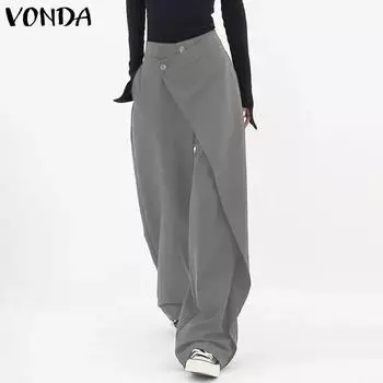 VONDA женские осенние однотонные свободные прямые брюки M темно-синий