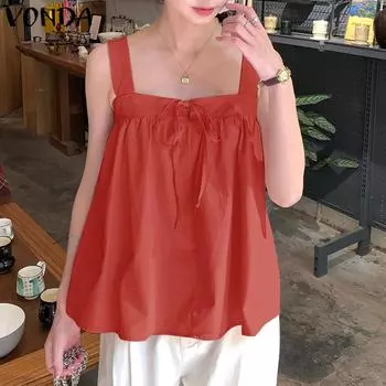 VONDA Женские повседневные топы без бретелек с открытыми плечами и рукавами