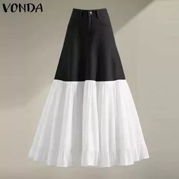 VONDA Женские повседневные юбки А-силуэта с высокой талией S чёрный