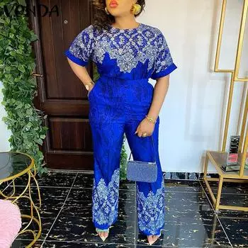 Женский летний топ большого размера с круглым вырезом и коротким рукавом с принтом M синий