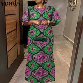 Женское свободное длинное платье трапециевидной формы больших размеров с круглым вырезом и коротким рукавом с цветочным принтом L королевский синий