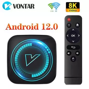 VONTAR Smart TV Box Android 12 Allwinner H618 Quad Core Cortex A53 Поддержка 8K Video 4K BT Wifi Google Voice Медиаплеер Set top box 2G16G синий/чёрный