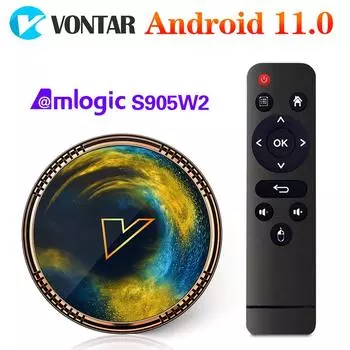 VONTAR X2 Smart TV Box Android 11 Amlogic S905W2 Поддержка 4K 60 кадров в секунду AV1 Dual Wifi BT4.0 Медиаплеер Set Top Box 2G+16G чёрный