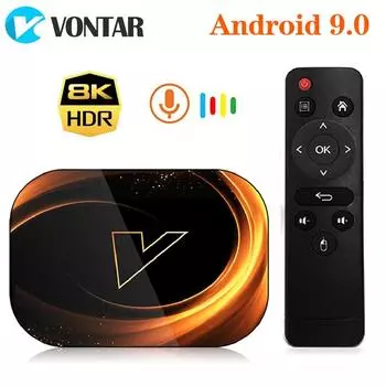 VONTAR X3 8K Android TV Box Amlogic S905X3 Android 9.0 1000M Dual Wifi 4K 60fps Google Player Youtube Set Top Box 4G32G чёрный/золотой