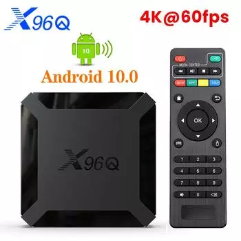 VONTAR X96Q Android 10.0 ТВ-приставка Allwinner H313 Quad Core 4K H.265 2.4G Wifi Google Player Youtube X96 Set Top Box 1GB8GB чёрный