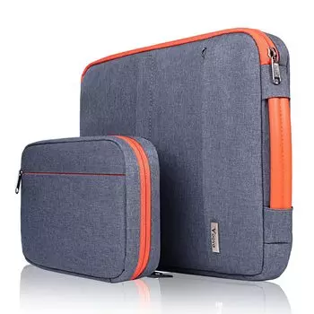 Voova Computer Case 15 16 Inch Shock Absorption PC Case Laptop Case Detachable Computer Bag with Accessory Pouch Water Repellent PC Bag MacBook Air 15