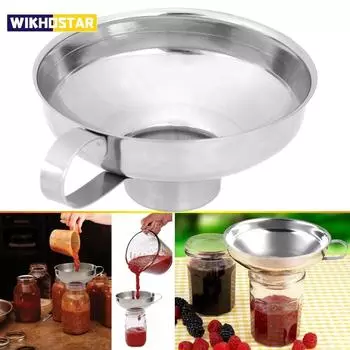 Воронка для консервирования из нержавеющей стали с широким горлышком, бункер для толстой воронки для заправки салата, банка с широким горлом для масла, вина, кухонный инструмент для приготовления пищи S