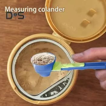 Воронка для протеинового порошка, мерная ложка, не допускающая проливания, для тренировок, спортивных напитков, для удобства использования одной рукой, воронка для фитнеса, аксессуар синий