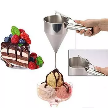 Воронка для шариков осьминога из нержавеющей стали с подставкой - Ручной набор инструментов для выпечки шоколадного соуса Small, 8mm