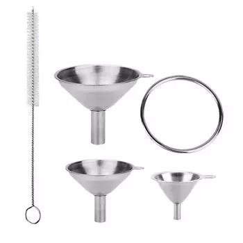 Воронка из нержавеющей стали для домашнего использования, кухонный фильтр для масла, бытовая кулинария, широкое горлышко, нейлон для дозирования жидкости серебряный