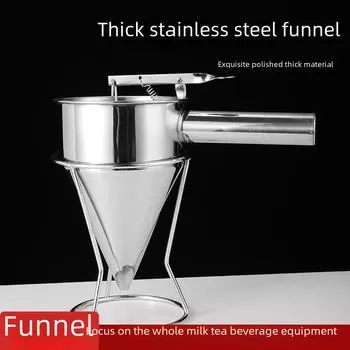 Воронка из нержавеющей стали для приготовления шариков из осьминога с подставкой и сливом для соуса Octopus balls funnel, Stainless steel
