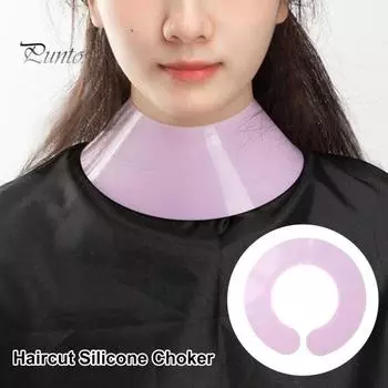 Воротник для стрижки волос, водонепроницаемый регулируемый силикагель, удобный в ношении, обертка для стрижки шеи, парикмахерская накидка, инструмент чёрный