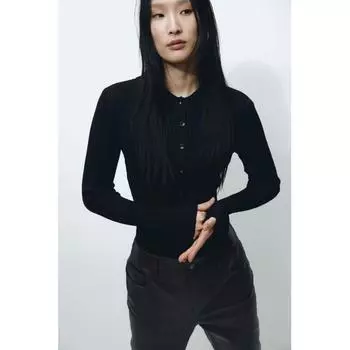 Воротник HM в рубчик, черный