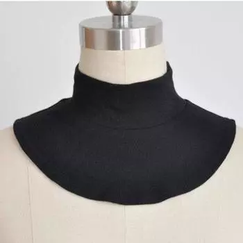 Воротник-подложка из чистого хлопка с полувысоким воротником унисекс, универсальный воротник-подложка снизу, однотонный теплый воротник-шарф красный