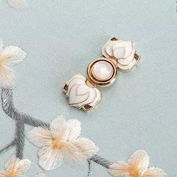 Воротник-стойка на пуговицах, 2 шт., застежка на талии, пряжка лотоса, накидка на плечо, плащ, модифицированная металлическая кнопка на талии 31mm *13mm