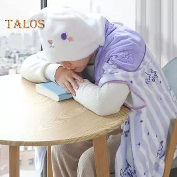 Ворсовый платок, одеяло с капюшоном, ветрозащитное, носимое одеяло, U-образная подушка для хранения, складная, переносная, с капюшоном One Size E