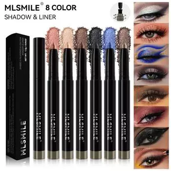 Восьмицветные перламутровые тени для век, водостойкие и неразмазывающиеся, с точилкой для карандашей, карандаш для бровей, подводка для глаз, роскошный макияж глаз