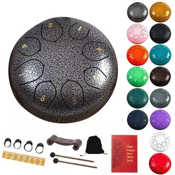 Восьмитоновый пустой барабанщик стучит по стальному язычковому барабану Ударный инструмент Пустой барабан One Size