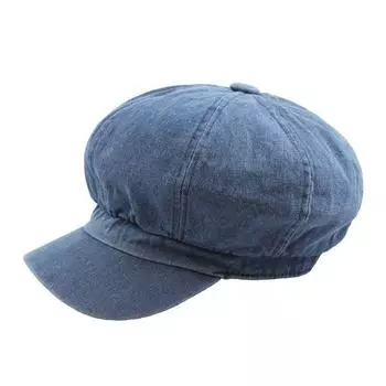 Восьмиугольная шляпа из джинсовой ткани, женская, голая, вымытая, джинсовая, кепка газетчика, легкая, берет для пары 58cm светло-синий