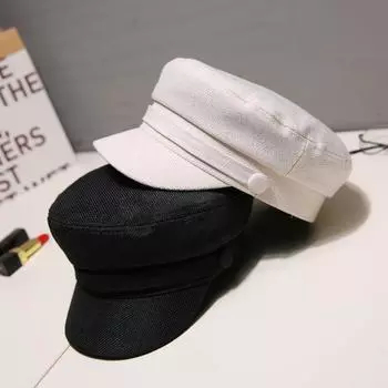 Восьмиугольная шляпа из хлопка и льна, шляпа художника, женский берет Adjustable бежевый