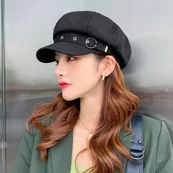 Восьмиугольная шляпа женская летняя осенняя тонкая большая окружность головы интернет-знаменитость универсальная восьмиугольная шляпа дышащая шляпа художника M56-58cm жёлтый