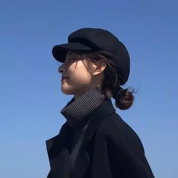 Восьмиугольная шляпа Женская модная британская ретро-шляпа художника Шерстяная универсальная литературная шляпа газетчика adjustable (suitable for 54-57CM)
