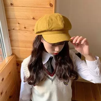 Восьмиугольная шляпа, женский берет, японская универсальная британская ретро-шляпа газетчика, женская тенденция M56-58cm серый