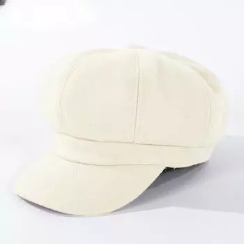 Восьмиугольная шляпа, женский берет Sky Beret весна-лето, шляпа художника в стиле ретро M(56-58CM) белый