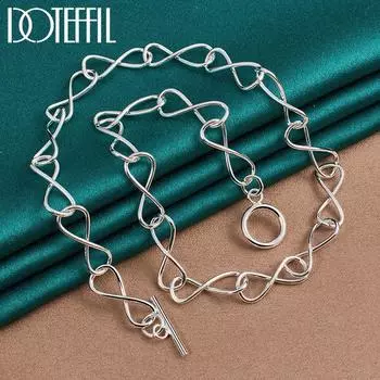 Восьмиугольное ожерелье-цепочка, подарочная вечеринка, серебряные модные украшения 50cm