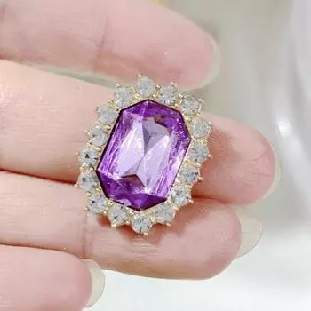 Восьмиугольные стразы для рукоделия, пришивные хрустальные пряжки, камни с золотыми серебряными когтями, женские ремни, аксессуары для шитья 10pcs фиолетовый