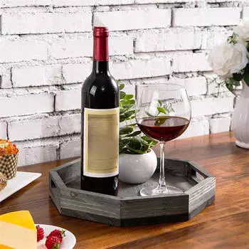 Восьмиугольный поднос для сервировки, деревянный декоративный столик, центральная часть, подставка для хлеба, разделочная доска для колбасных изделий