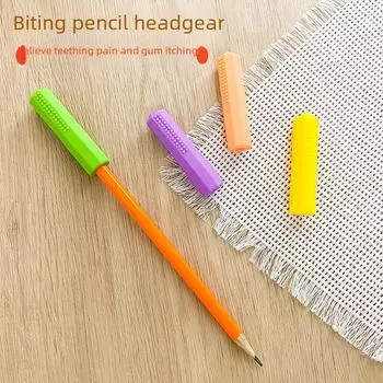 Восьмиугольный прорезыватель для зубов с силиконовым покрытием Gem для младенцев и детей pencil tip красный