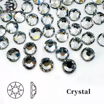 Восемь больших и восемь маленьких имитаций австрийских горячих бриллиантов с 16 ограненными гранями, высококачественная имитация австрийских горячих бриллиантов с плоским дном, сценическая гимнастика SS30 (6.3-6) 288 pcs белый
