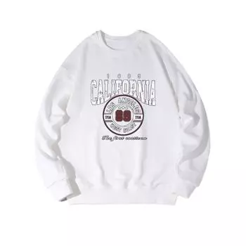 Восемьдесят девять Модный принтованный топ, повседневная спортивная одежда на осень и зиму, хлопковая толстовка M белый