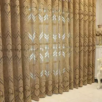 Восемь перфорированных штор с ажурным узором, подходящие для украшения гостиной и спальни W100xH250cm золотой