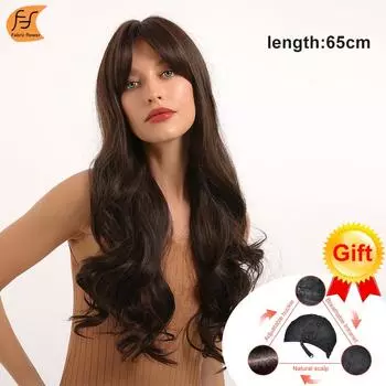 Восемь персонажей с челкой, черные длинные вьющиеся волосы, парик из высокотемпературного шелкового химического волокна