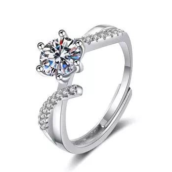 Восемь сердец и восемь стрел, покрытые Pt950 имитацией импортного высокоуглеродистого алмазного кольца для женщин Kuaishou adjustable