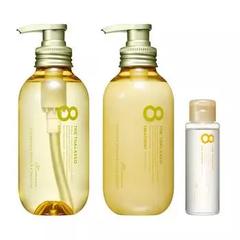 Восемь шампуней Thalasso Smooth Shampoo Smooth Treatment Mini, в комплект входит ограниченный набор с восстанавливающим кольцом Mimosa Scent и предварительным шампунем