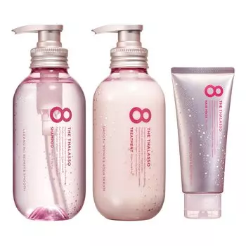 Восемь шампуней Thalasso Smooth Smooth Treatment с мини-маской для волос Pink Relax Limited Kit 2022 Aqua Blossom Scent &