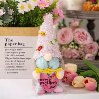 Восхитительная розовая кукла-гном с дизайном в виде сердца для уникального декора ко Дню матери Mothers Day Pearl Doll Girl