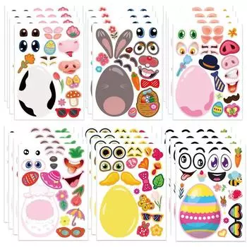 Восхитительные детские пасхальные наклейки Xh108 Интерактивная головоломка Веселое рукоделие