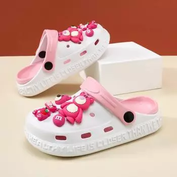 Восхитительные летние клоги для детей в мультяшном стиле, изготовленные из легкого материала ЭВА с противоскользящими свойствами для безопасной игры 24