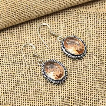 Восхитительные ювелирные изделия ручной работы из стерлингового серебра 925 пробы с морганитом, удивительные серьги для нее