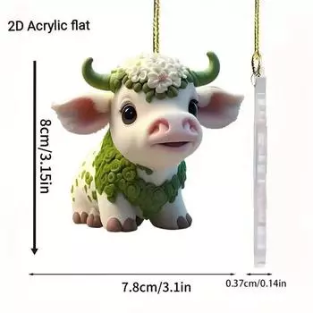 Восхитительный акриловый милый подвесной кулон с животным для Рождества и украшения дома