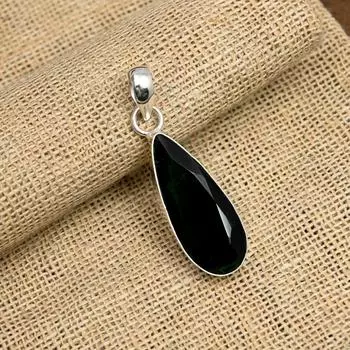 Восхитительный кулон ручной работы из стерлингового серебра 925 пробы с черной шпинелью для нее 1.75 Inches чёрный