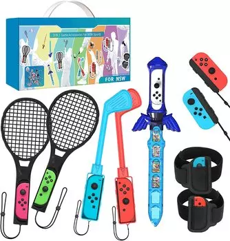 VoSinrly в 1 Новое поступление в Switch Sports Комплект аксессуаров Switch Совместимо с сенсорными играми Совместимо с реализацией боя Погружение